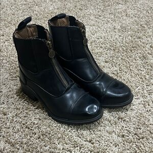 Girls horse riding black leather boots